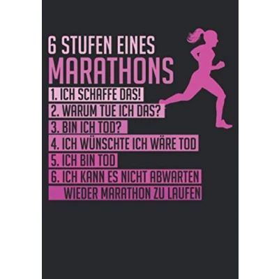 Abbildung von Notizbuch A5 dotted, gepunktet mit Softcover Design: Lustiger Marathon Spruch Läuferin Frauen Geschenk Running: 120 dotted (Punktgitter) DIN Seiten