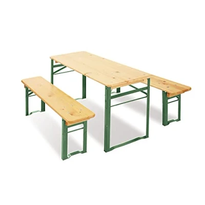 Abbildung von PINOLINO Kinderfestzeltgarnitur Sepp, aus Holz und Metall, 3 teilig, einfach zusammenklappbar, empfohlen für Kinder ab Jahren