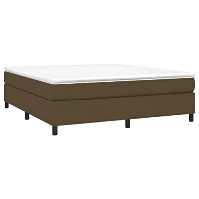 Abbildung von vidaXL Bettgestell, Polsterbett Bett für Schlafzimmer, Bettrahmen mit Lattenrost, Schlafzimmerbett Doppelbett, Dunkelbraun 180x200cm Stoff