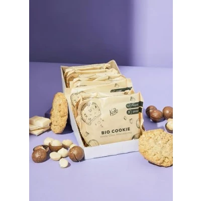 Abbildung von KoRo Bio Cookie White Choc Macadamia 12 x 50 g Zutaten in Qualität Vegan Glutenfrei Praktischer Keks für unterwegs