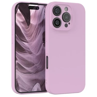 Abbildung von EAZY Case Silikonhülle für iPhone 16 Pro Hülle Silikon weich stoßfeste Handyhülle Schutzhülle mit Kameraschutz Dünn Premium Schutz Cover TPU Phone Bumper in Violett