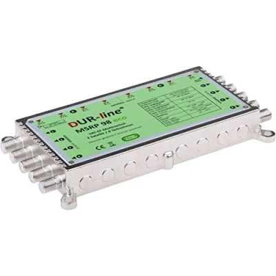 Abbildung von DUR line MSRP 98 eco Multischalter für 2 Satelliten/8 Teilnehmer Geringe Stromaufnahme 0 Watt Standby Multiswitch [Digital, HDTV, FullHD, 4K, UHD]