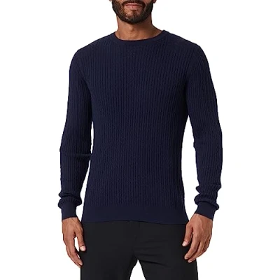 Abbildung von Selected Homme Slhberg Cable CREW NECK B NOOS Strickpullover, Herren, Größe: Large, Navy blazer melange