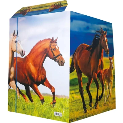 Abbildung von RNK Verlag Konferenzmappe 1 Zeichenmappe mit Gummizug 3 Klappen am Unterdeckel A3 Free Horses