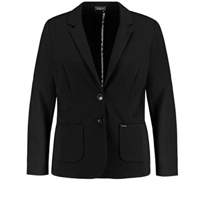 Abbildung von Samoon Damen Jerseyblazer Langarm, Krempelarm unifarben Schwarz 42