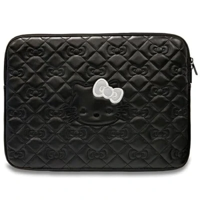 Abbildung von CG Mobile Hello Kitty Sleeve HKCSZPEKHBPK 14&quot; Schwarz Zip PU Quilted Bows