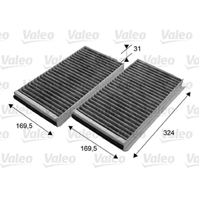 Abbildung von VALEO CLIMFILTER PROTECT 698864 Innenraumfilter Aktivkohlefilter 318, 318 BMW: 5 Touring, Limousine, 6 Coupe