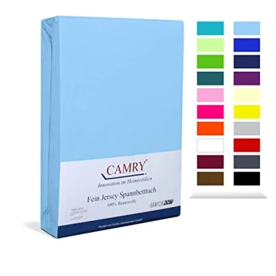 Abbildung von Camry Spannbettlaken CLASSIC, Jersey Baumwolle, viele Farben, alle Matratzenhöhen, Bettlaken, Spannbetttuch