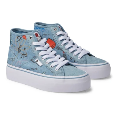 Abbildung von DC Shoes Manualhi BTM Sneaker high, Damen, Größe: 38, Hdd heather dark denim Lederimitat/textil