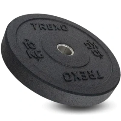 Abbildung von TREXO Olympic Bumper 10 KG Hantelscheibe Gummiertes Material für Langhantel 50 mm Durchmesser Langlebige FitnessScheibe Krafttraining Crossfit
