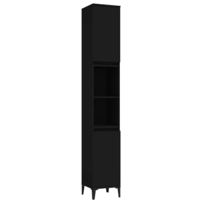 Abbildung von vidaXL Hochschrank Badschrank Schwarz 30x30x190 cm Holzwerkstoff (1 St)