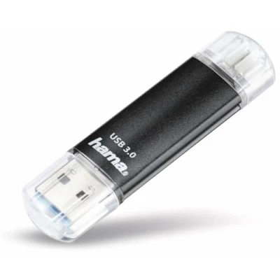 Abbildung von Hama USB Stick &quot;Laeta Twin&quot;, 3.0, 16 GB, 40MB/s, Schwarz (Lesegeschwindigkeit 40 MB/s)