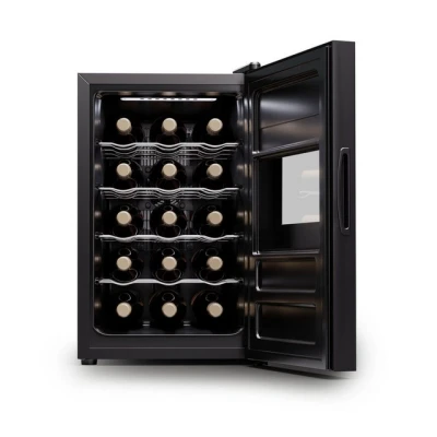 Abbildung von Klarstein Freistehender Weinkühlschrank 1 Zone, Getränkekühlschrank Klein, Kleiner Weinschrank, Wein Kühlschrank Klein mit Glastür, Indoor/Outdoor Flaschenkühlschrank, Wine Fridge, 12 Flaschen