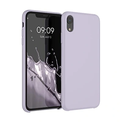 Abbildung von kwmobile Hülle kompatibel mit Apple iPhone XR Silikon Handy Case Handyhülle weiche Oberfläche kabelloses Laden Purple Cloud