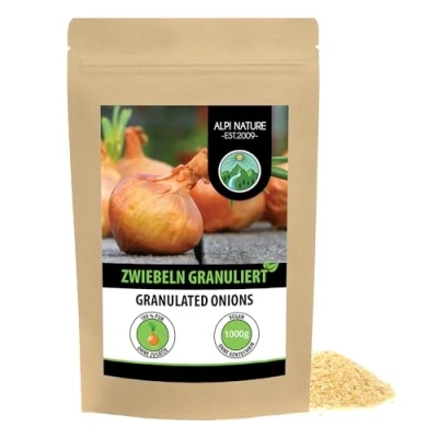 Abbildung von Zwiebel Granulat (1kg), Zwiebeln granuliert, gemahlen, 100% naturrein aus schonend getrockneten Zwiebeln, natürlich ohne Zusätze, vegan, Zwiebelgranulat
