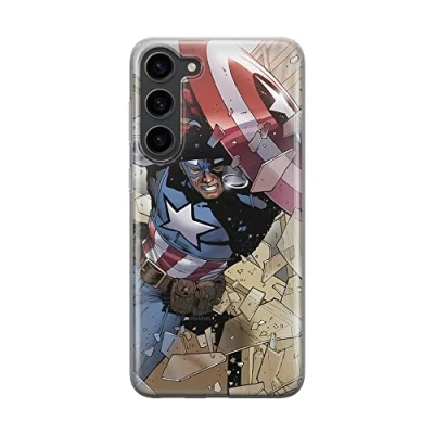 Abbildung von ERT Group Handyhülle für Samsung S23 Original und offiziell Lizenziertes Marvel Muster Captain America 021 optimal an die Form des Handy angepasst, hülle aus TPU