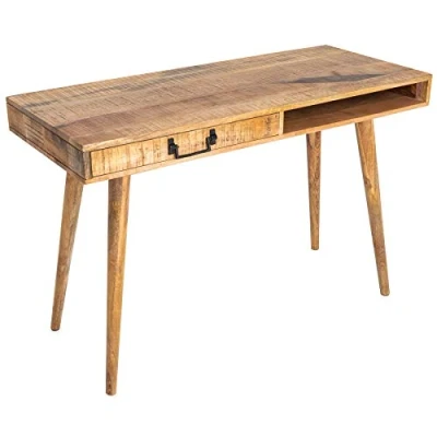 Abbildung von riess ambiente Schreibtisch RETRO 120cm natur, Arbeitszimmer · Massivholz mit Schublade Home Office