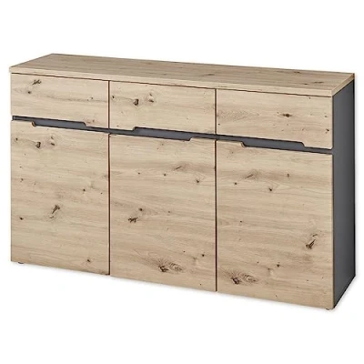 Abbildung von MEMPHIS Sideboard in Artisan Eiche Optik, Graphit Moderne Kommode mit viel Stauraum 135 x 82 38 cm (B/H/T)