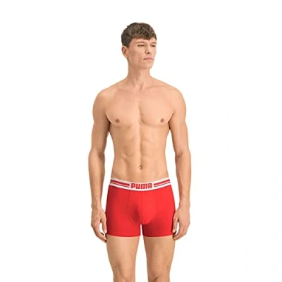 Abbildung von Puma Placed LOGO 2 PACK Panties, Herren, Größe: Large, Red/black