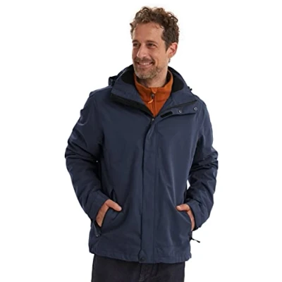 Abbildung von Killtec Funktionsjacke Herren Xenios Herrenjacke mit abzippbarer Kapuze leichte Übergangsjacke Outdoorjacke für Männer 100% wasserdicht und atmungsaktiv, dunkelnavy, XXL