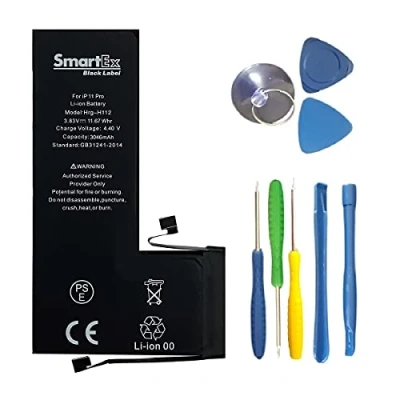 Abbildung von Smartex® Black Label Akku Batterie kompatibel mit iPhone 11 Pro + Werkzeugset 3046 mAh 2 Jahre Garantie