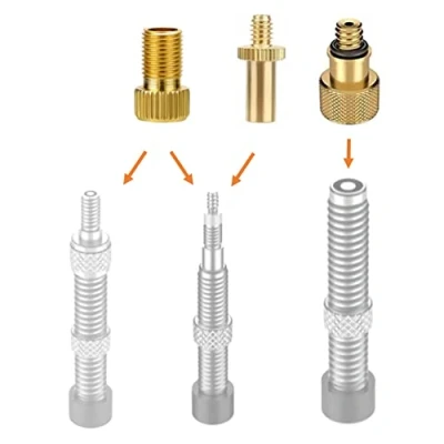 Abbildung von Manovella Ventiladapter Set Fahrrad 3 teilig Für Presta (SV), Dunlop (DV), Schrader (AV) mit Dichtring Rennrad, MTB &amp; Citybike Kompatibel jeder Pumpe