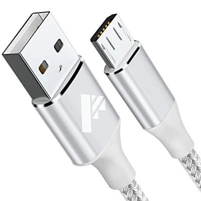 Abbildung von Micro USB Kabel 2M Nylon Schnellladekabel Android High Speed Handy Ladekabel für Samsung Galaxy A10/ S7/ S6/ S5/ J7/J6/ Note 5, Huawei, PS4, Wiko, Nexus, Nokia, Kindle