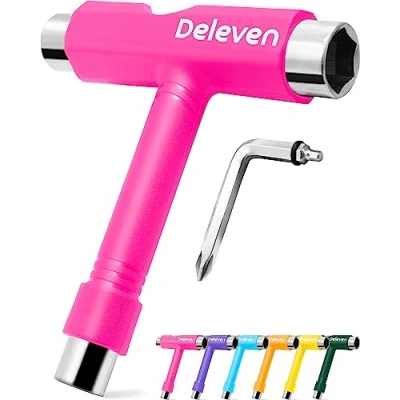 Abbildung von Deleven All in One Multifunktions Leichtgewichtiges Tragbares Skate Tool mit 2 1 Inbusschlüssel &amp; Phillips Schraubendreher Justiere Rollschuhe, Longboards, Skateboards, Quads, Achsen Kingpin