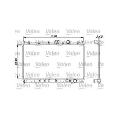 Abbildung von VALEO 732539 Kühler, Motorkühlung Aluminium 375 658 16 mit Kühlmittelregler Kühlrippen gelötet MITSUBISHI: COLT 4