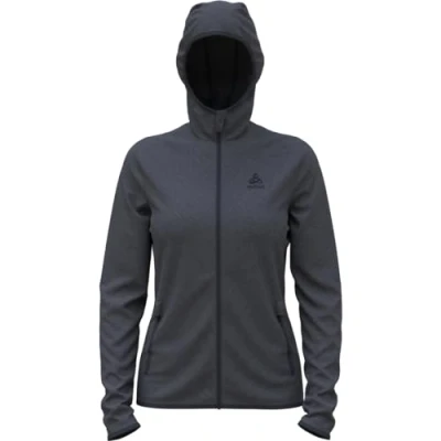 Abbildung von Odlo Damen Hoodyjacke mit Reißverschluss ROY, folkstone gray india ink, XS