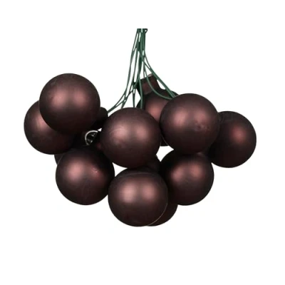 Abbildung von Decoris season decorations Weihnachtsbaumkugel, Weihnachtskugeln am Draht 2cm Glas 12 Stück Schwarze Trüffel matt