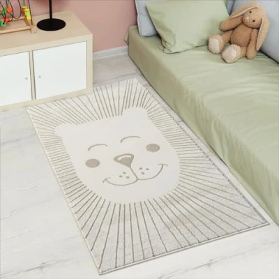 Abbildung von Carpet City Kinderteppich &quot;MARA717&quot;, rechteckig, 11 mm Höhe, Kinderzimmer Teppich Tiere Beige Spielzimmer