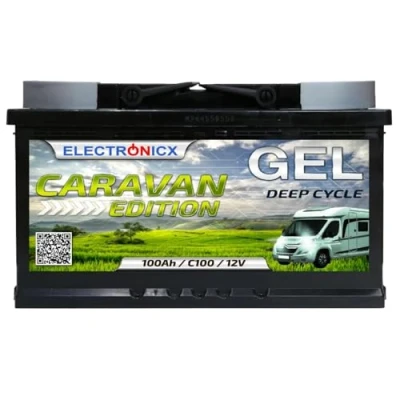 Abbildung von GEL Batterie 12V 100Ah Caravan Solarbatterien Technologie Akku Solar, Solarbatterie Bootsbatterie Battery Wohnmobile, Wohnwagen Camping 100 Ah