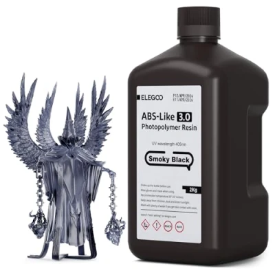 Abbildung von ELEGOO ABS Like 3.0 3D Drucker Resin Rauchiges Schwarz 2000g, 405nm UV Härtendes Printer Harz mit Hoher Zugfestigkeit und Biegefestigkeit für MSLA/LCD/DLP