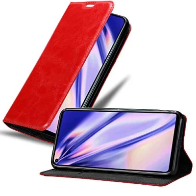 Abbildung von Cadorabo Hülle kompatibel mit Honor 20 / 20S Huawei NOVA 5T aus Kunst Leder Flip Klappbare Magnetische [Standfunktion] [Kartenfächern] Cover für Tasche in Rot