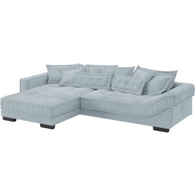 Abbildung von INOSIGN Ecksofa &quot;Diwan L Form&quot;, mit vielen losen Kissen, in 3 Bezugsqualitäten