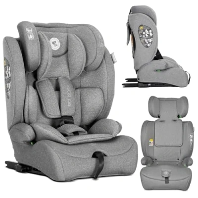 Abbildung von Lorelli Auto Kindersitz Rio mit Isofix, i Size 76 150 cm, Mitwachsender Autositz für Kinder, Babysitz, Autokindersitz, Verstellbare Kopfstütze, 5 Punkt Sicherheitsgurt, Grau