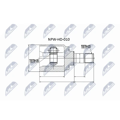 Abbildung von NTY NPW HD 010 Gelenksatz Hinterachse rechts, links, HONDA: CR V 3, 2, 4