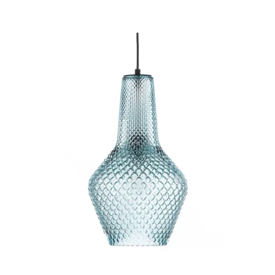 Abbildung von Lindby Hängeleuchte Drakar, 1 flg., hellblau, Glas, Ø 25 cm