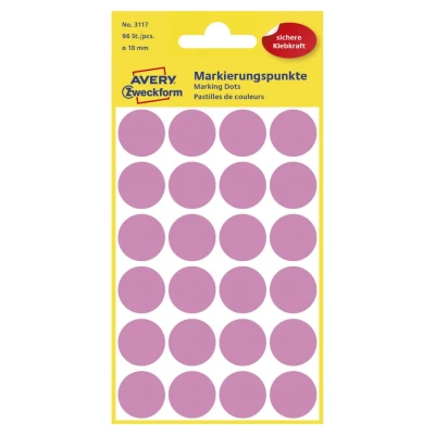 Abbildung von AVERY Zweckform 3117 Selbstklebende Markierungspunkte, Rosé (Ø 18 mm; 96 Klebepunkte auf 4 Bogen; Runde Aufkleber für Kalender, Planer und zum Basteln) Papier, matt