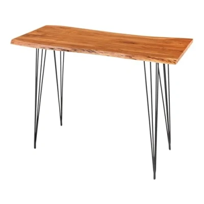 Abbildung von riess ambiente Bartisch MAMMUT 140cm natur / schwarz (Einzelartikel, 1 St), Küche · Akazie Massivholz Baumkante Metall Hairpin Legs