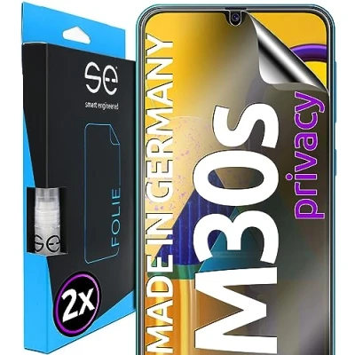 Abbildung von S.E für Samsung Galaxy M30S Schutzfolie privacy Blickschutz Folie 2x Folien im SET aus Deutschland, Anti peep Matte Spy Folie, staubfrei und blasenfrei, Sichtschutz