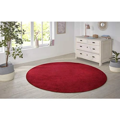 Abbildung von HANSE Home Teppich &quot;Shashi&quot;, rund, Kurzflor, Unifarben, Teppich, Weich, Esszimmer, Kinderzimmer, Flur