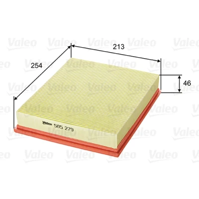 Abbildung von VALEO 585279 Luftfilter 46 213 254 Filtereinsatz FORD: Sierra Mk2 Schrägheck, SCORPIO 1, Limousine, OPEL: Omega A Limousine