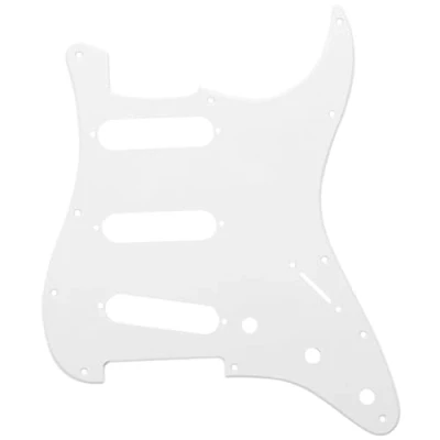 Abbildung von Musiclily 11 Löcher SSS Strat Pickguard Gitarre Schlagbrett für Fender American/Mexican Standard Stratocaster Modern Style E Gitarre,1 lagig Weiß