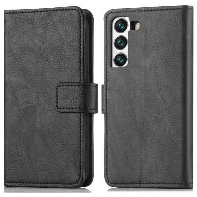 Abbildung von Samsung Galaxy S22 Hülle Kunstleder iMoshion Klapphülle Handyhülle Schwarz