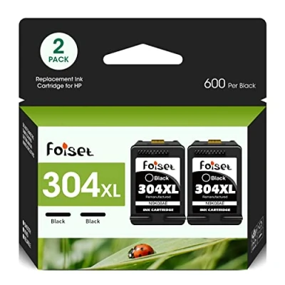 Abbildung von Foiset 2 Schwarz HP 304 Druckerpatronen für XL Druckertinte 304XL Envy 5000 5030 5010 5020 5032 Deskjet 3750 2630 2620 2622 3720 3730 3760 3762