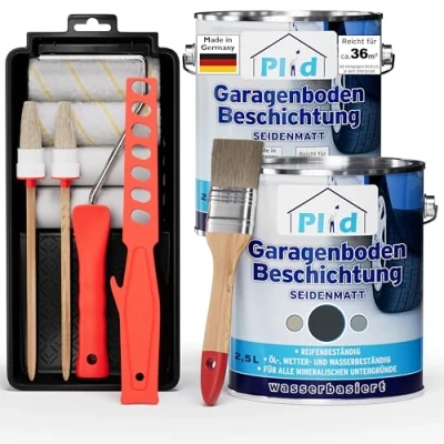 Abbildung von Premium Garagenbodenbeschichtung Bodenbeschichtung Bodenfarbe Set Anthrazitgrau