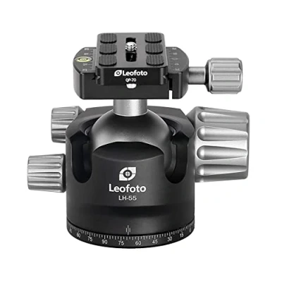 Abbildung von LEOFOTO Stativ Kugelkopf LH 55 + Schnellwechselplatte QP 70N