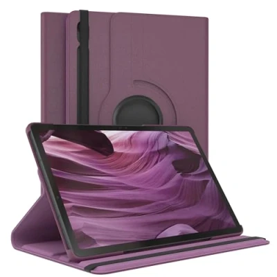 Abbildung von EAZY Case Tablet Hülle für Samsung Galaxy Tab S9 FE Schutzhülle 10.9 Zoll Smart Cover Rotationcase zum Aufstellen Klapphülle 360 drehbar mit Standfunktion Tasche Kunstleder Lila